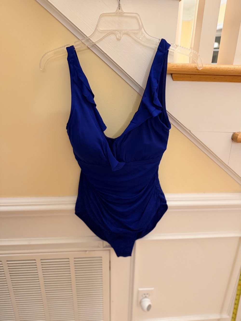 Ladies Size 10 "Ralph Lauren" Royal Blue Ruffle Strap One-Piece SEXY ❤️ GUC